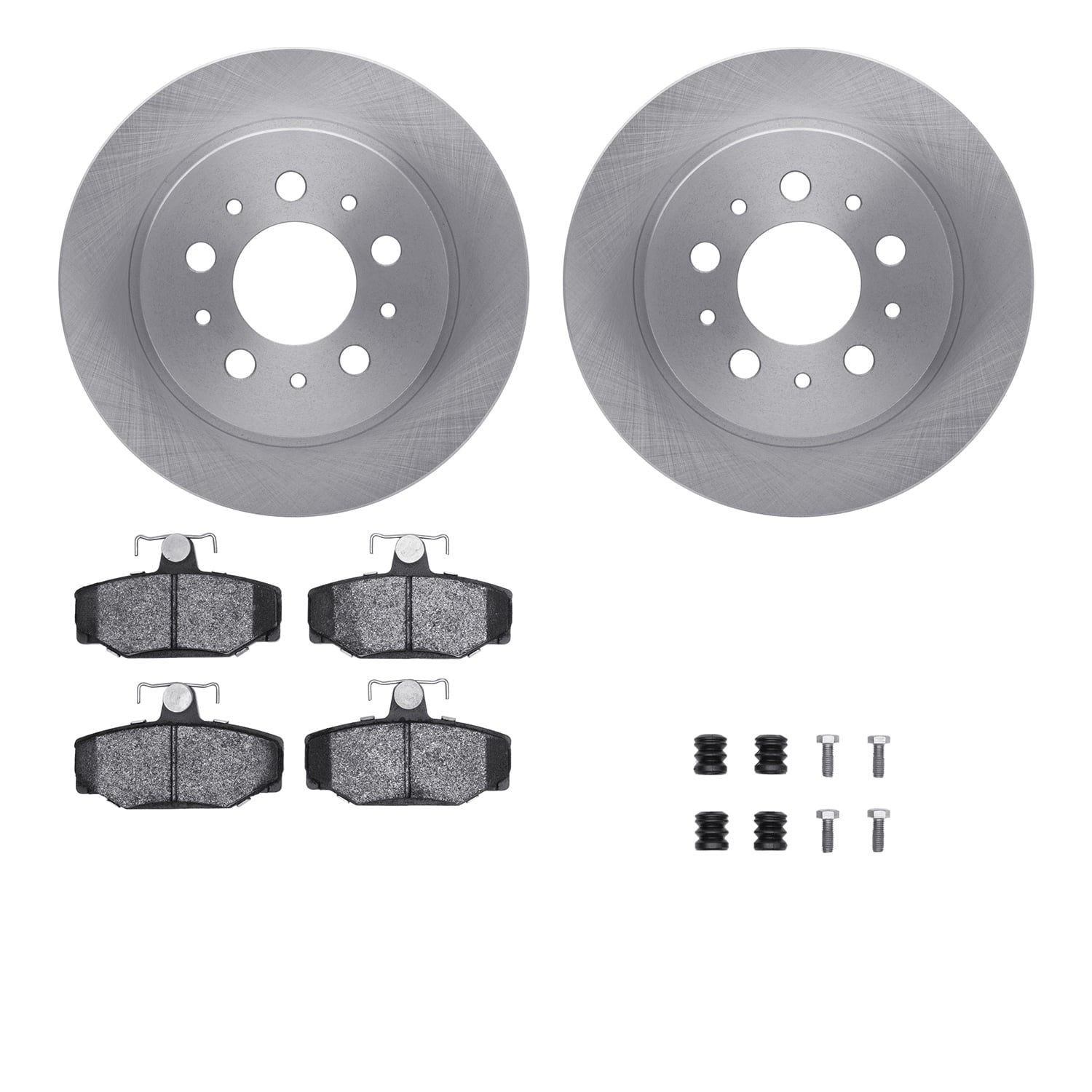 Dynamic Friction Company Rear Brake Rotors with 5000 Euro Ceramic Brake Pads includes Hardware 6612-27071