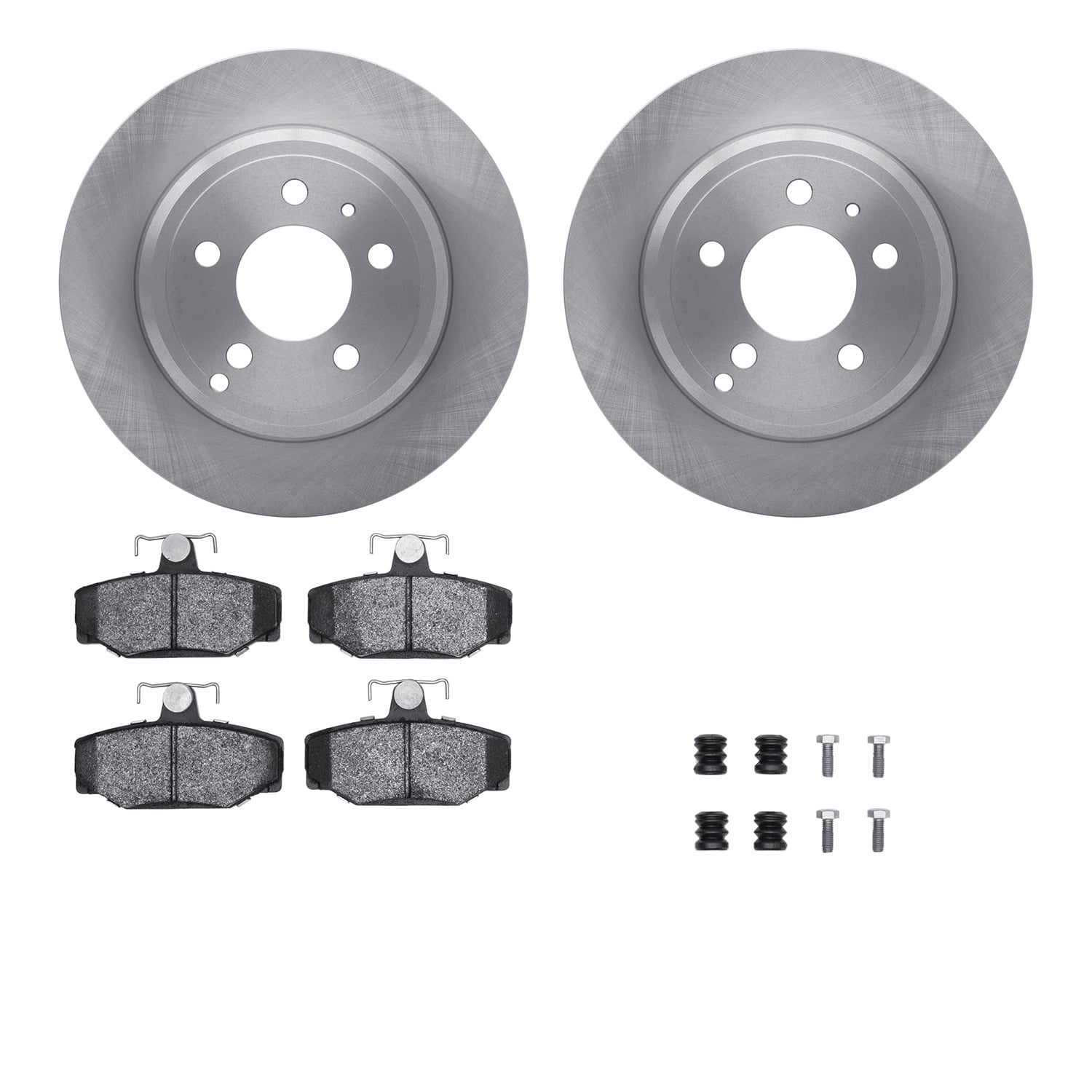 Dynamic Friction Company Rear Brake Rotors with 5000 Euro Ceramic Brake Pads includes Hardware 6612-27099