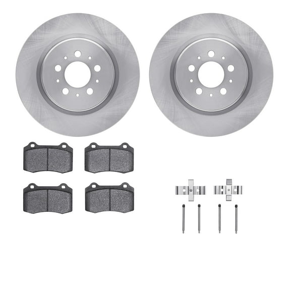 Dynamic Friction Company Rear Brake Rotors with 5000 Euro Ceramic Brake Pads includes Hardware 6612-27143