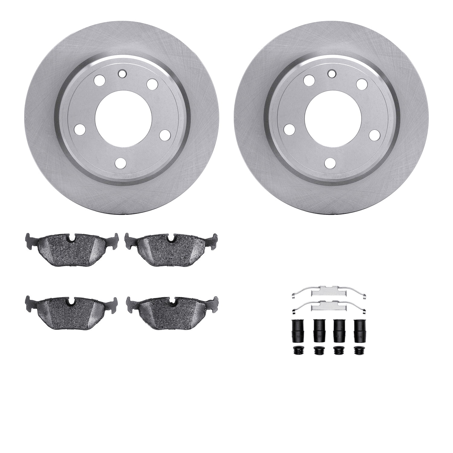 Dynamic Friction Company Rear Brake Rotors with 5000 Euro Ceramic Brake Pads includes Hardware 6612-31099