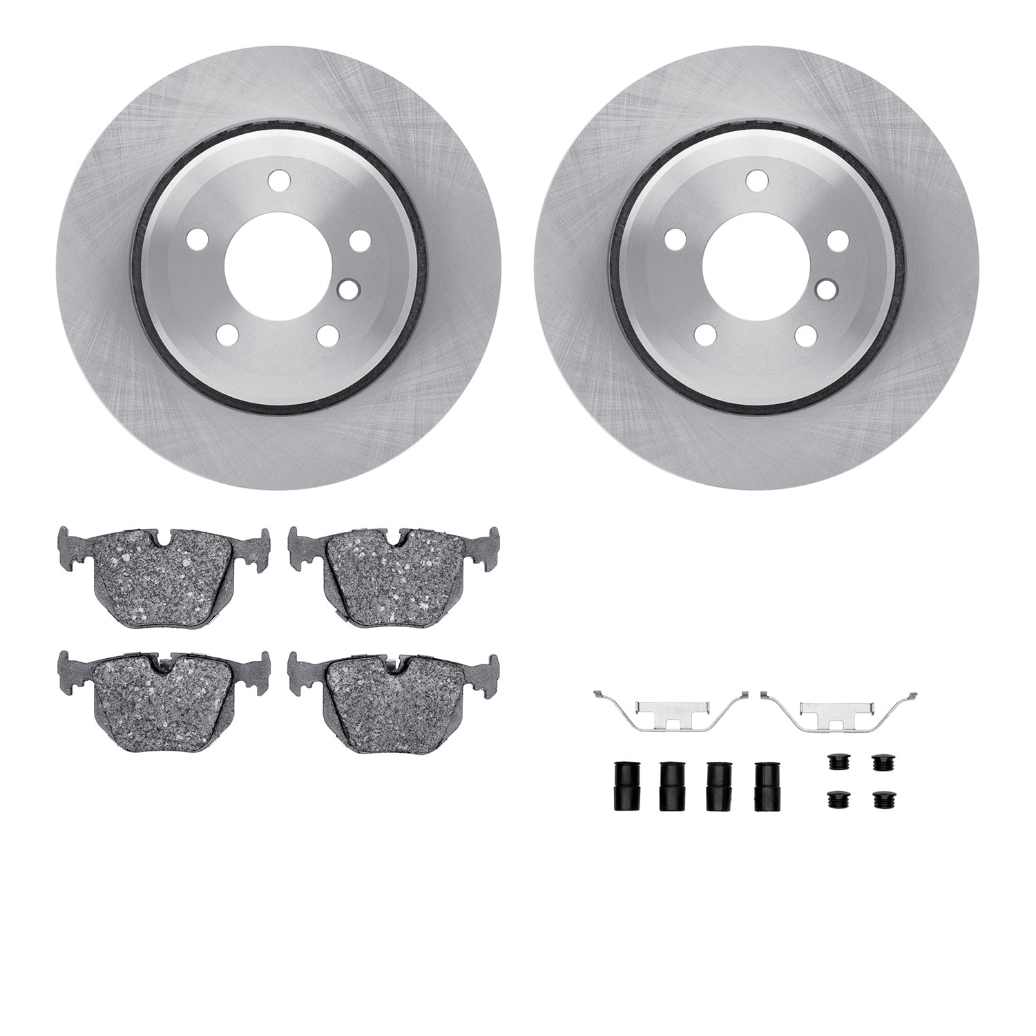 Dynamic Friction Company Rear Brake Rotors with 5000 Euro Ceramic Brake Pads includes Hardware 6612-31202