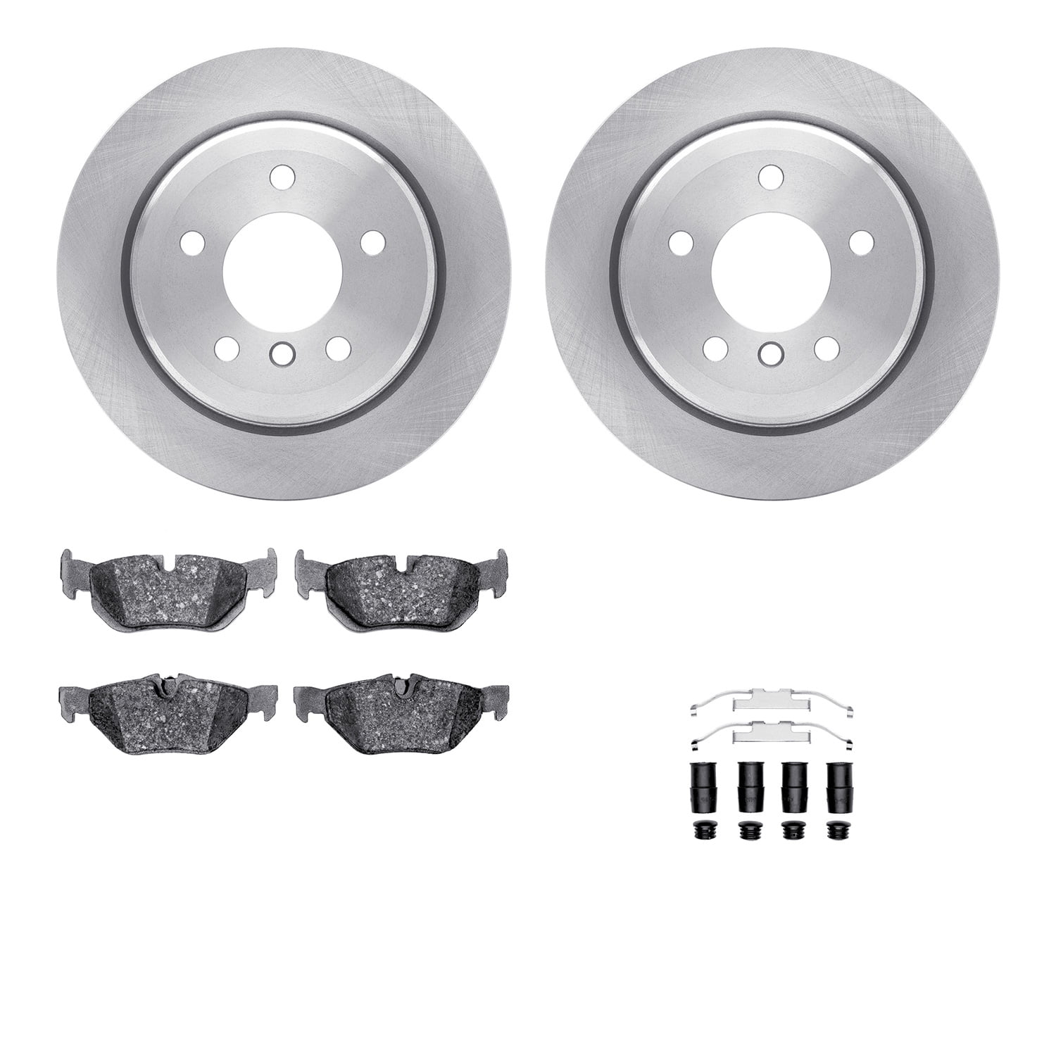 Dynamic Friction Company Rear Brake Rotors with 5000 Euro Ceramic Brake Pads includes Hardware 6612-31288