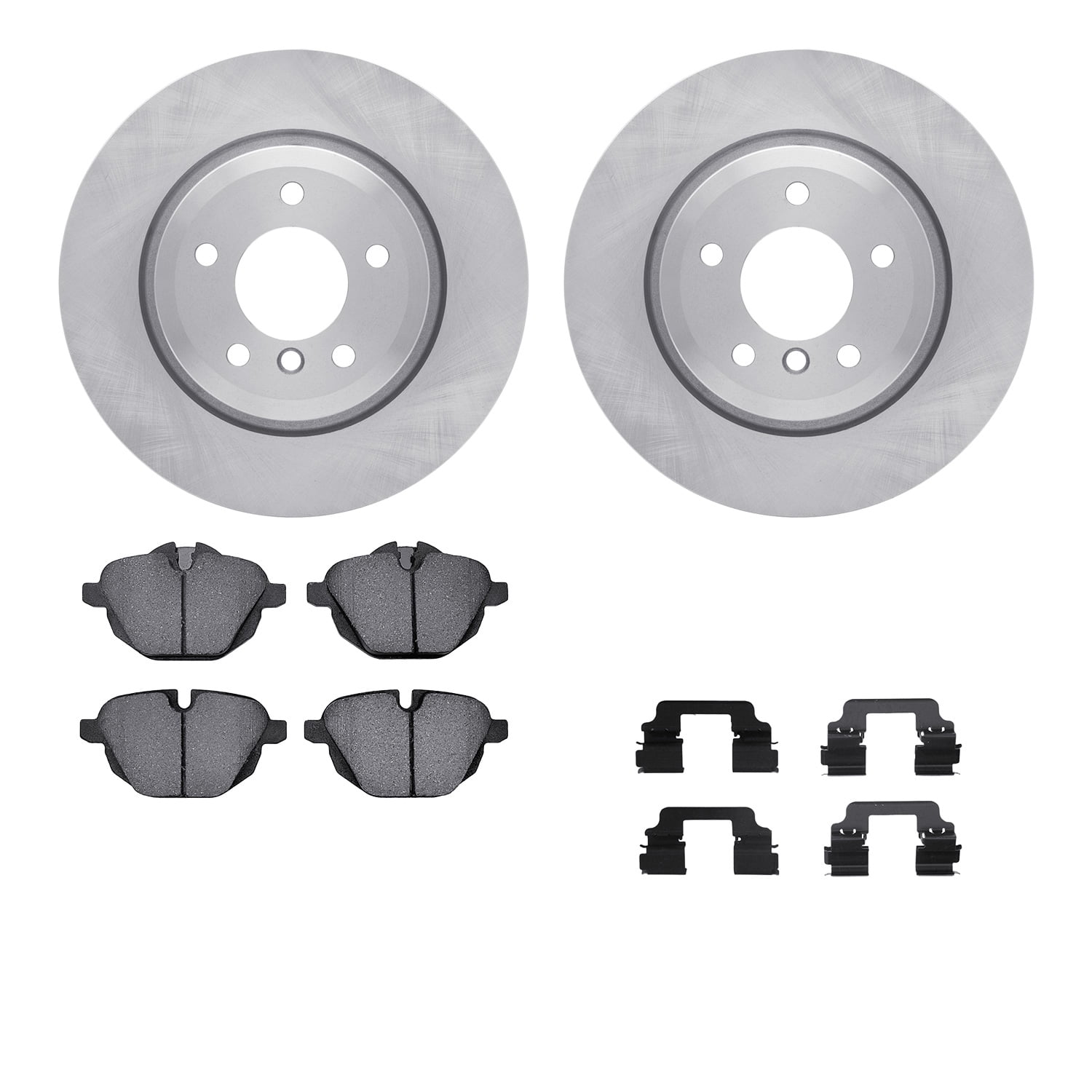 Dynamic Friction Company Rear Brake Rotors with 5000 Euro Ceramic Brake Pads includes Hardware 6612-31376