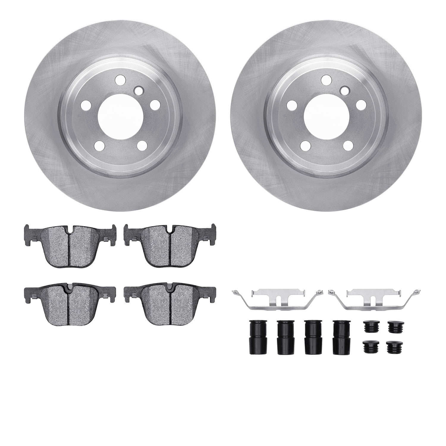 Dynamic Friction Company Rear Brake Rotors with 5000 Euro Ceramic Brake Pads includes Hardware 6612-31388