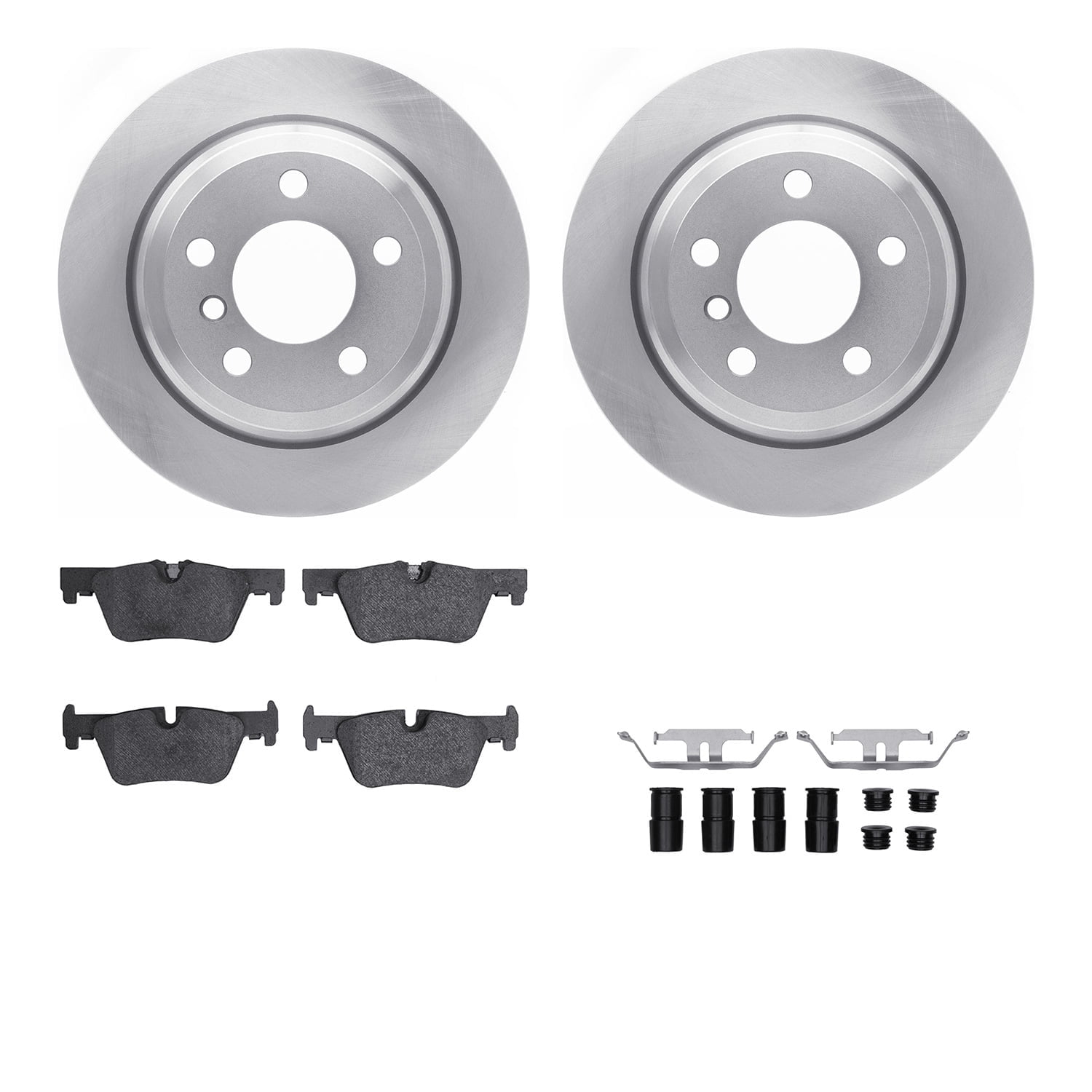 Dynamic Friction Company Rear Brake Rotors with 5000 Euro Ceramic Brake Pads includes Hardware 6612-31408