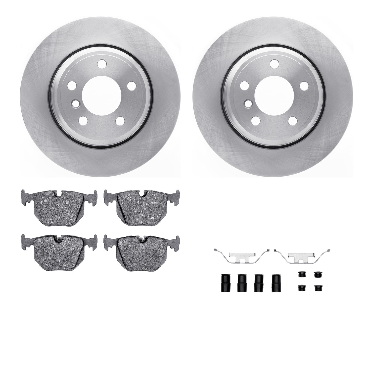 Dynamic Friction Company Rear Brake Rotors with 5000 Euro Ceramic Brake Pads includes Hardware 6612-31442