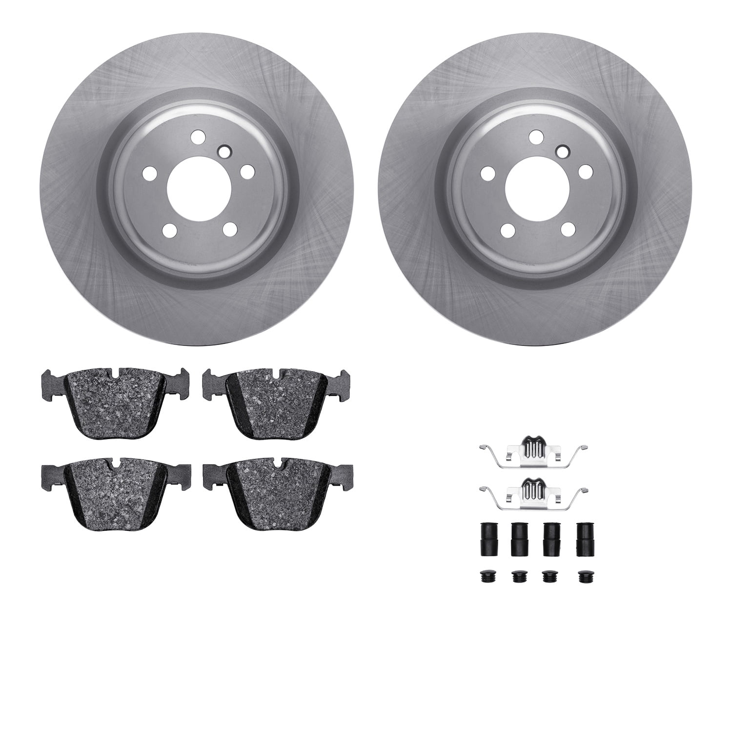 Dynamic Friction Company Rear Brake Rotors with 5000 Euro Ceramic Brake Pads includes Hardware 6612-31473