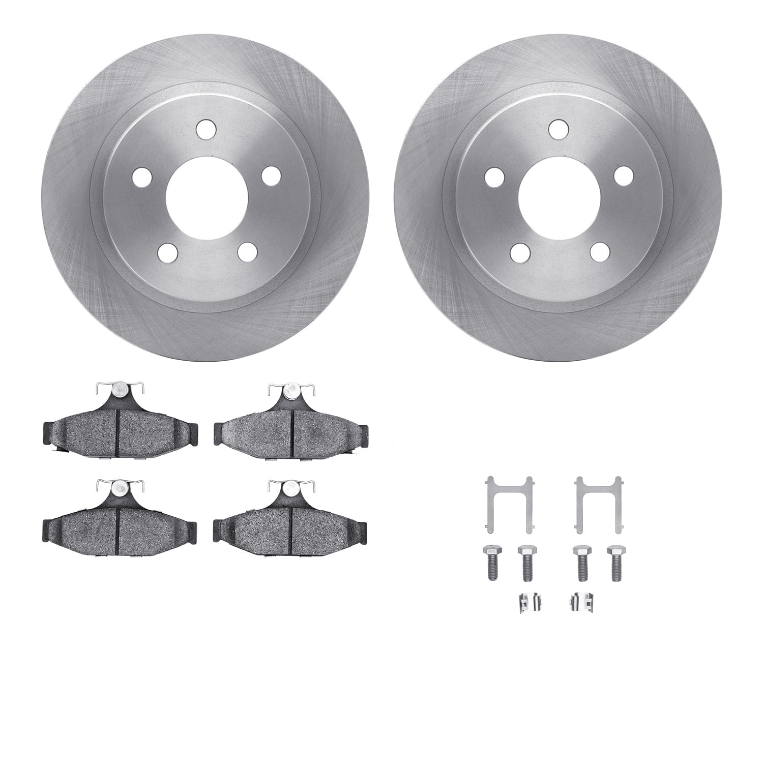 Dynamic Friction Company Rear Brake Rotors with 5000 Euro Ceramic Brake Pads includes Hardware 6612-47007