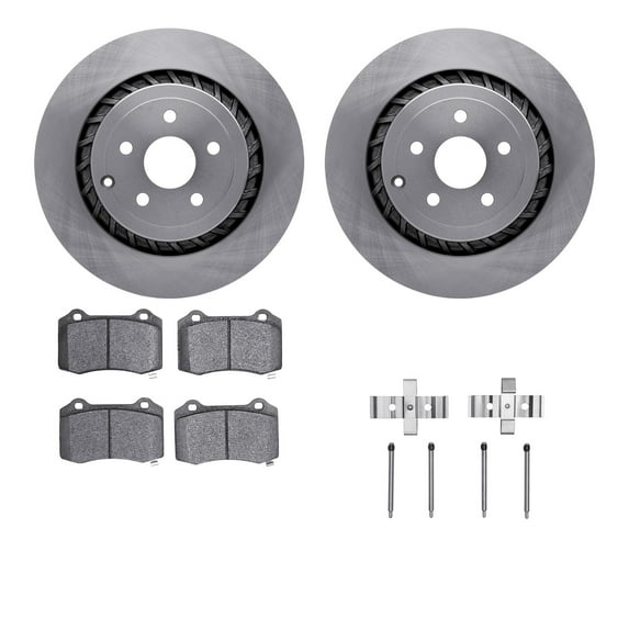 Dynamic Friction Company Rear Brake Rotors with 5000 Euro Ceramic Brake Pads includes Hardware 6612-47042
