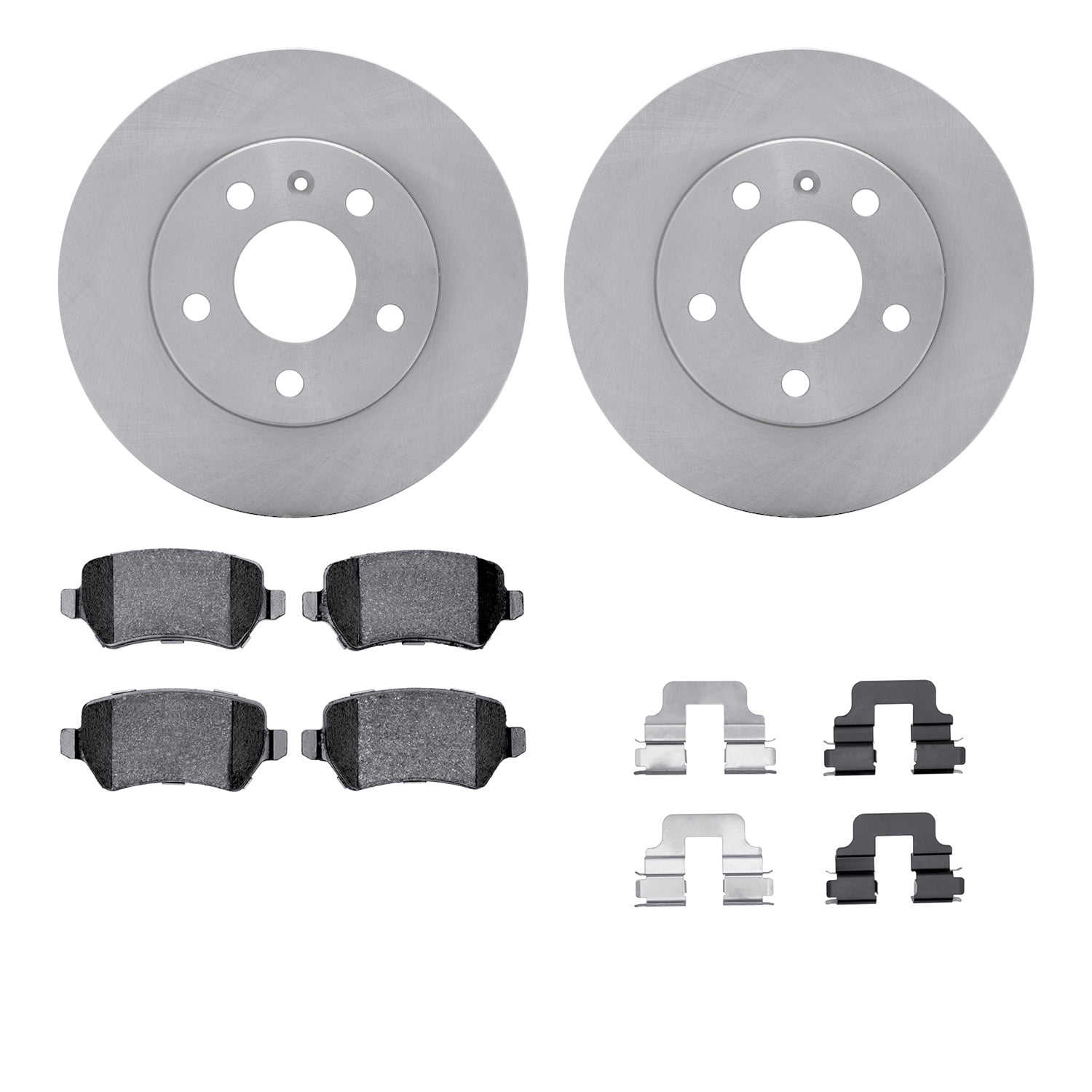 Dynamic Friction Company Rear Brake Rotors with 5000 Euro Ceramic Brake Pads includes Hardware 6612-53015