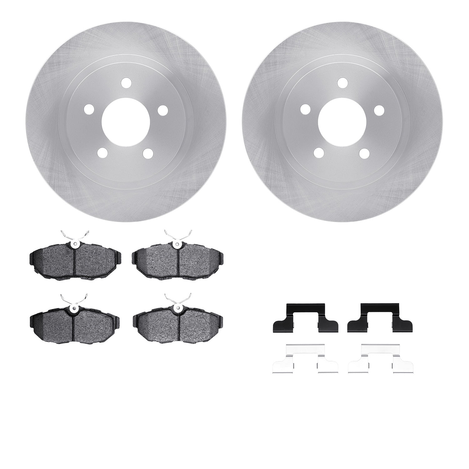 Dynamic Friction Company Rear Brake Rotors with 5000 Euro Ceramic Brake Pads includes Hardware 6612-54046