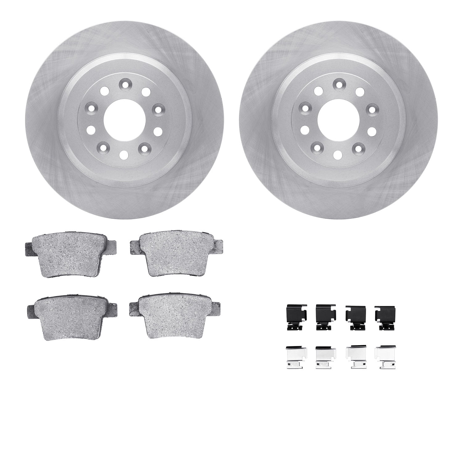 Dynamic Friction Company Rear Brake Rotors with 5000 Euro Ceramic Brake Pads includes Hardware 6612-54087