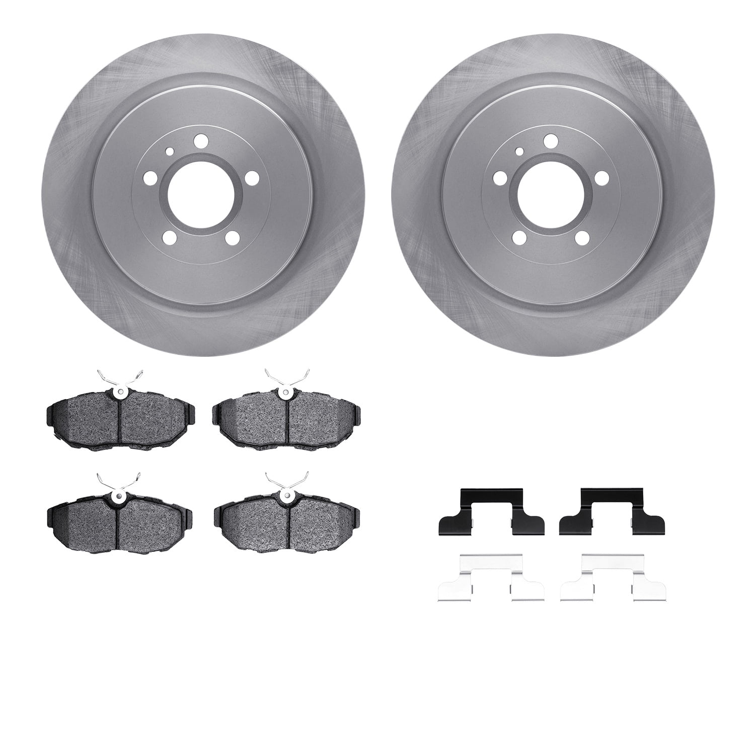 Dynamic Friction Company Rear Brake Rotors with 5000 Euro Ceramic Brake Pads includes Hardware 6612-54107
