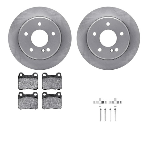 Dynamic Friction Company Rear Brake Rotors with 5000 Euro Ceramic Brake Pads includes Hardware 6612-63189
