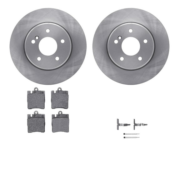 Dynamic Friction Company Rear Brake Rotors with 5000 Euro Ceramic Brake Pads includes Hardware 6612-63209