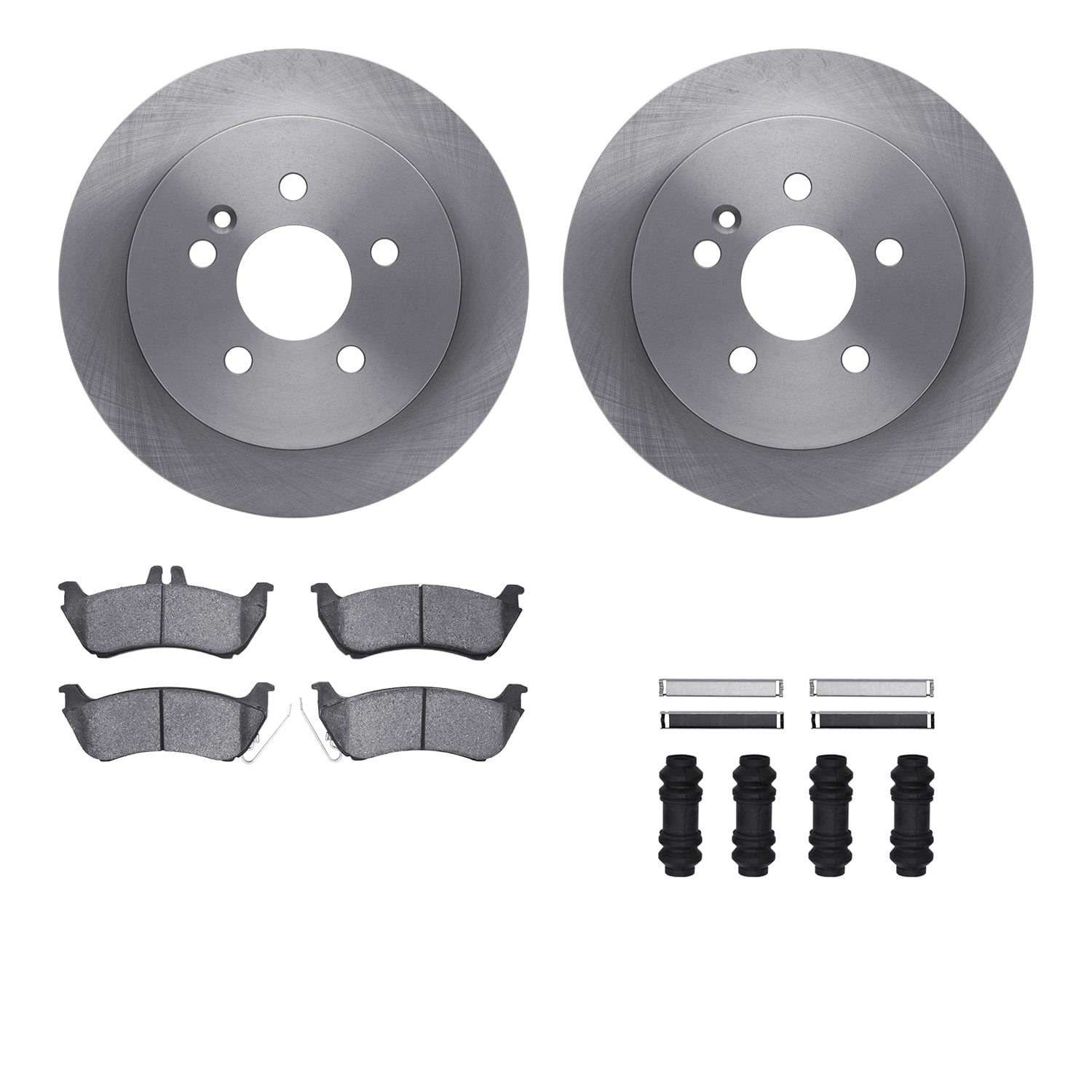 Dynamic Friction Company Rear Brake Rotors with 5000 Euro Ceramic Brake Pads includes Hardware 6612-63384