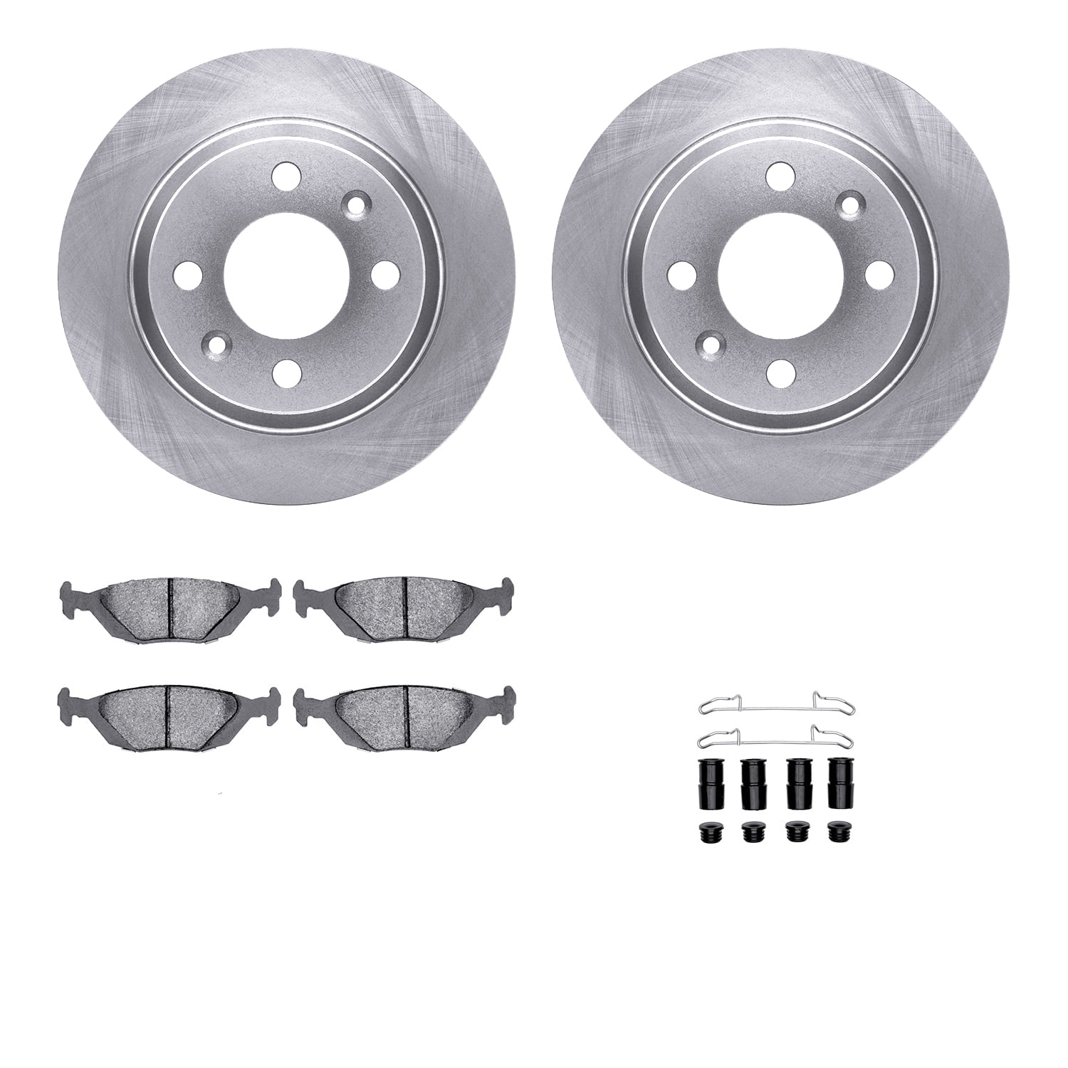 Dynamic Friction Company Rear Brake Rotors with 5000 Euro Ceramic Brake Pads includes Hardware 6612-65015