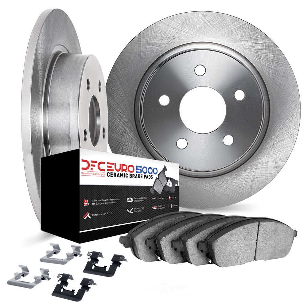 Dynamic Friction Company 6612-65022 DFC Rotors with EURO 5000 Ceramic Brake Pads includes Hardware