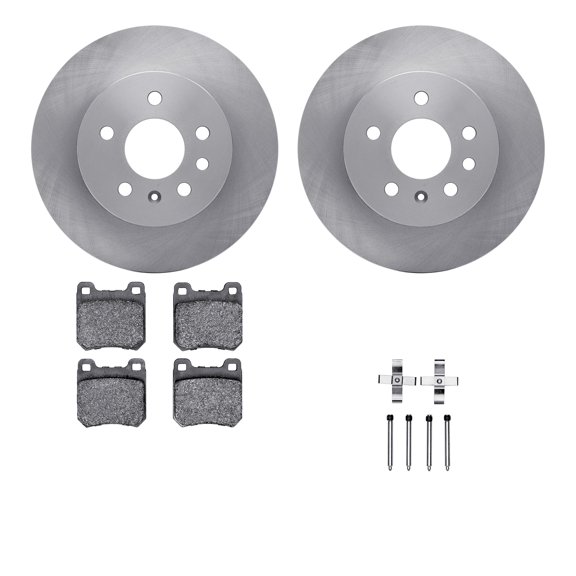Dynamic Friction Company Rear Brake Rotors with 5000 Euro Ceramic Brake Pads includes Hardware 6612-65022