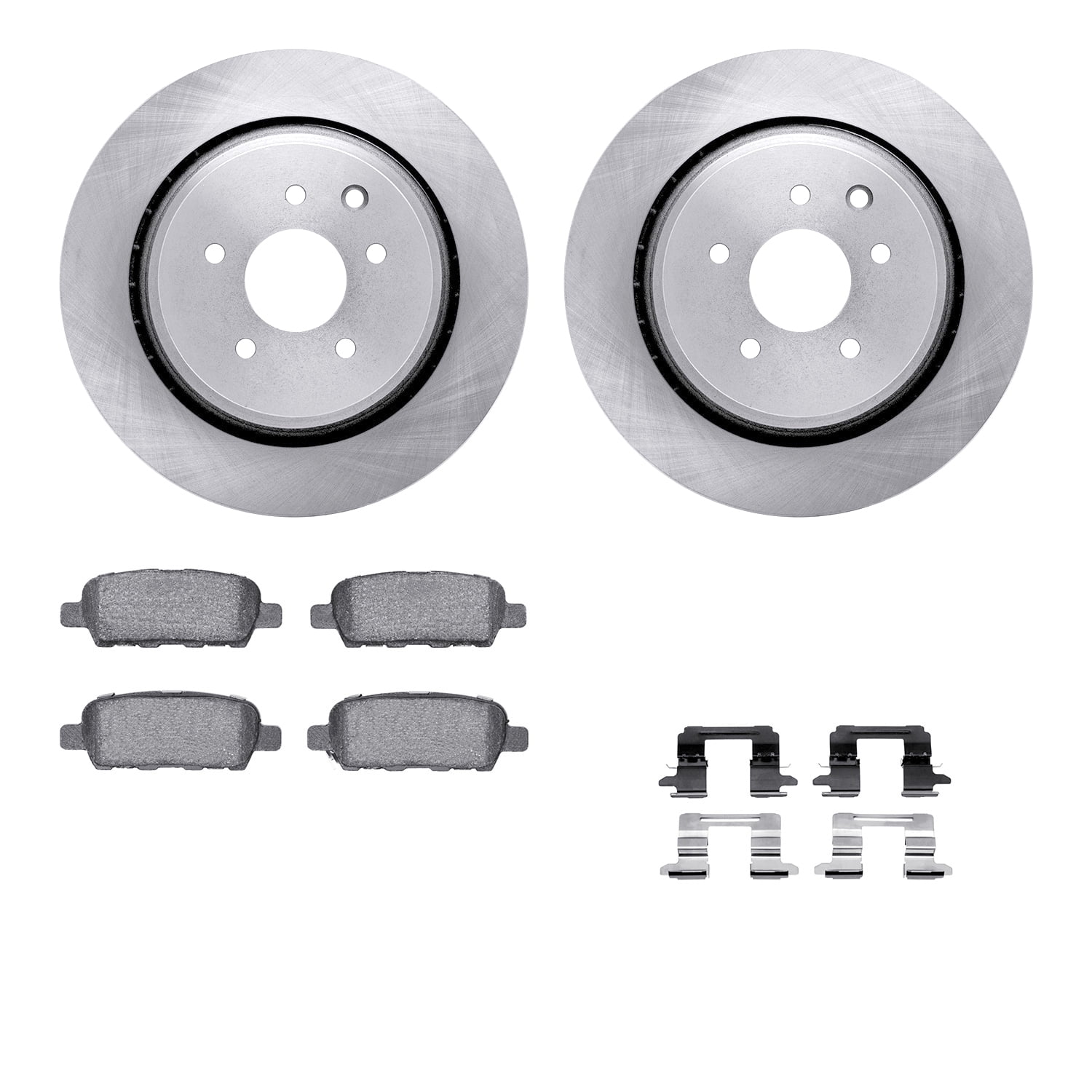 Dynamic Friction Company Rear Brake Rotors with 5000 Euro Ceramic Brake Pads includes Hardware 6612-68015