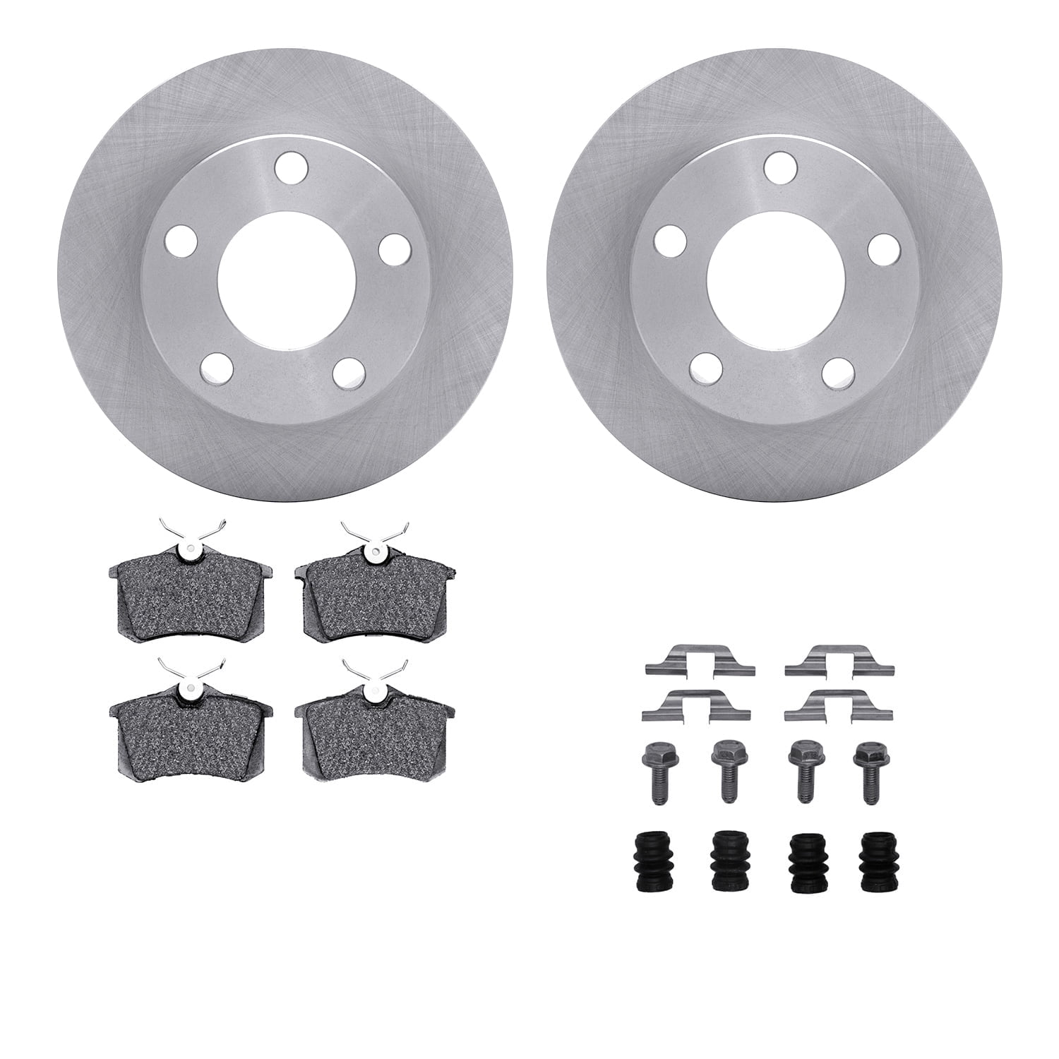 Dynamic Friction Company Rear Brake Rotors with 5000 Euro Ceramic Brake Pads includes Hardware 6612-73087