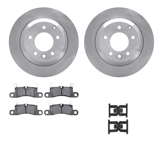 Dynamic Friction Company Rear Brake Rotors with 5000 Euro Ceramic Brake Pads includes Hardware 6612-74185