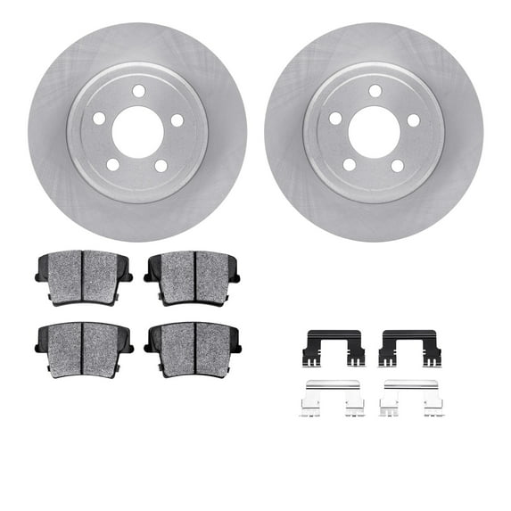 Dynamic Friction Company Rear Brake Rotors with Heavy Duty Brake Pads includes Hardware 6212-39115