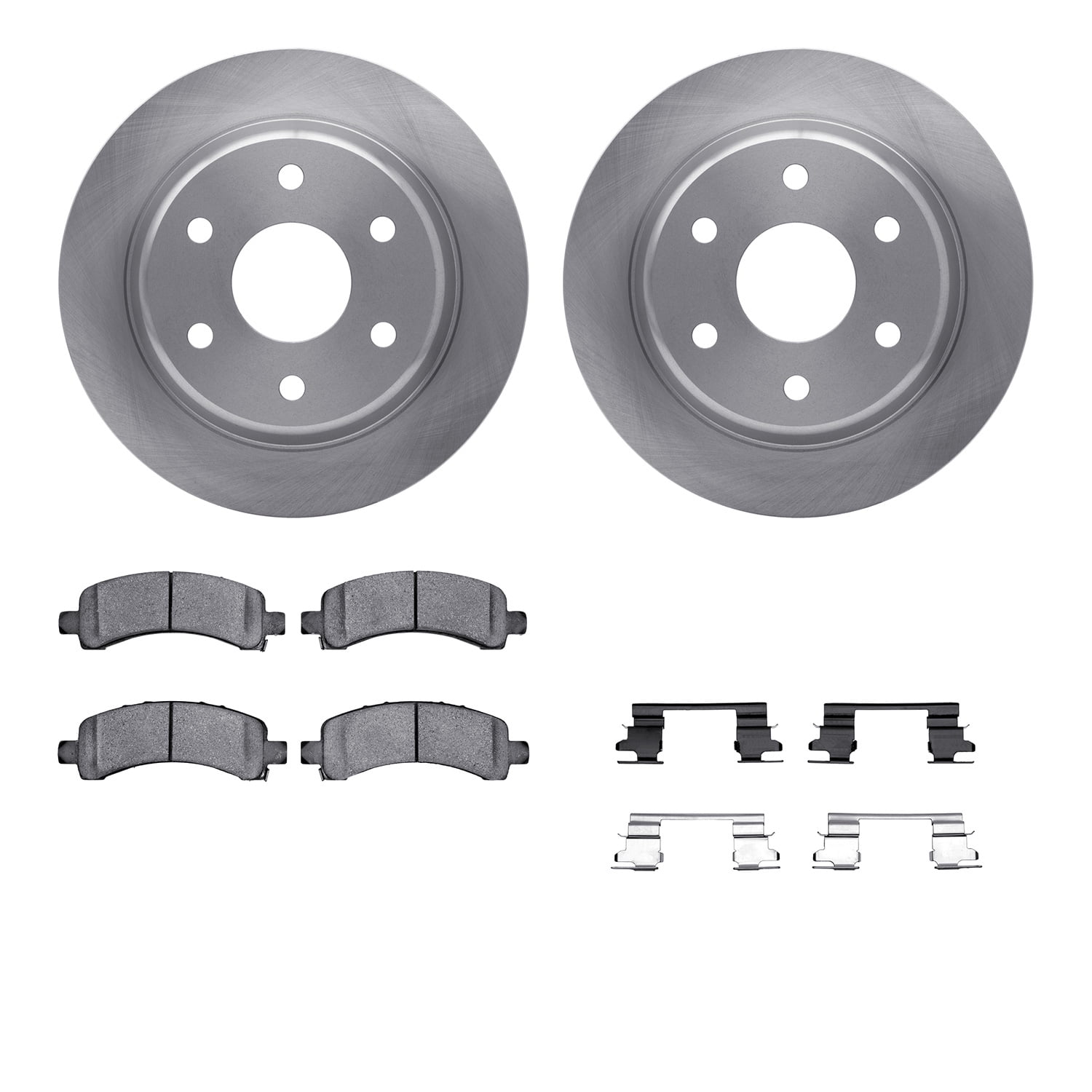 Dynamic Friction Company Rear Brake Rotors with Heavy Duty Brake Pads includes Hardware 6212-48032