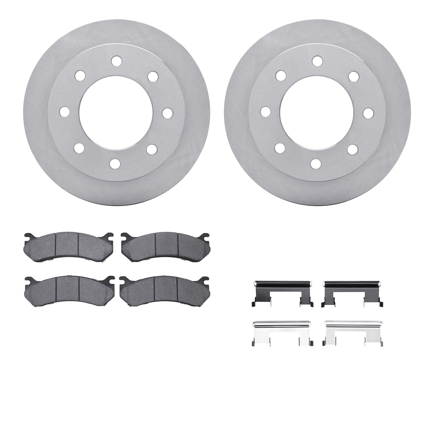 Dynamic Friction Company Rear Brake Rotors with Heavy Duty Brake Pads includes Hardware 6212-48052