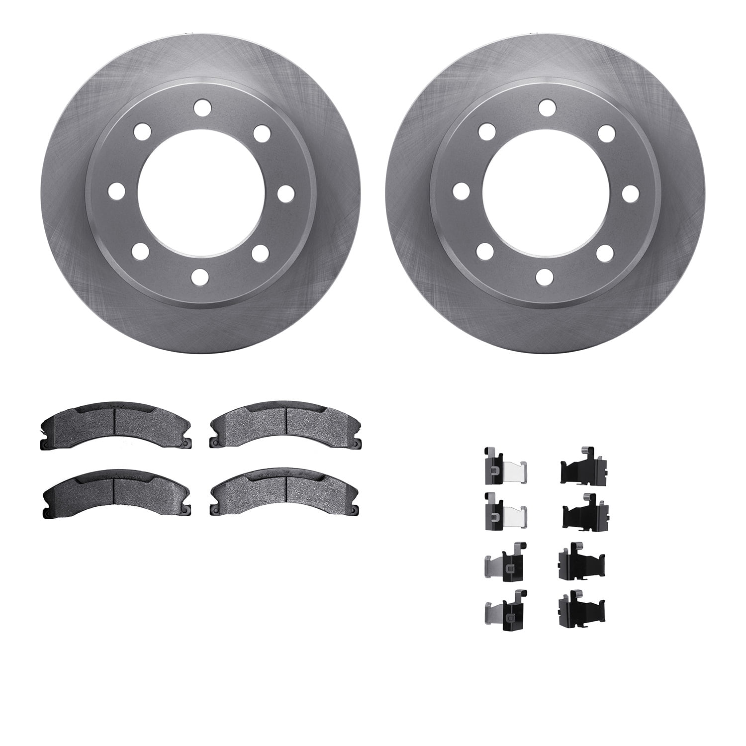 Dynamic Friction Company Rear Brake Rotors with Heavy Duty Brake Pads includes Hardware 6212-48067