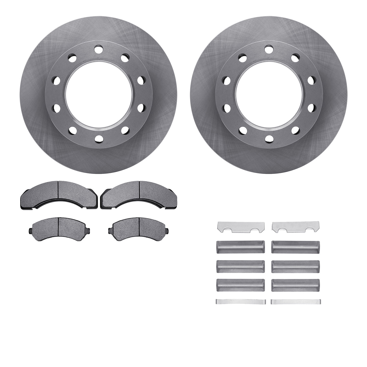 Dynamic Friction Company Rear Brake Rotors with Heavy Duty Brake Pads includes Hardware 6212-48210