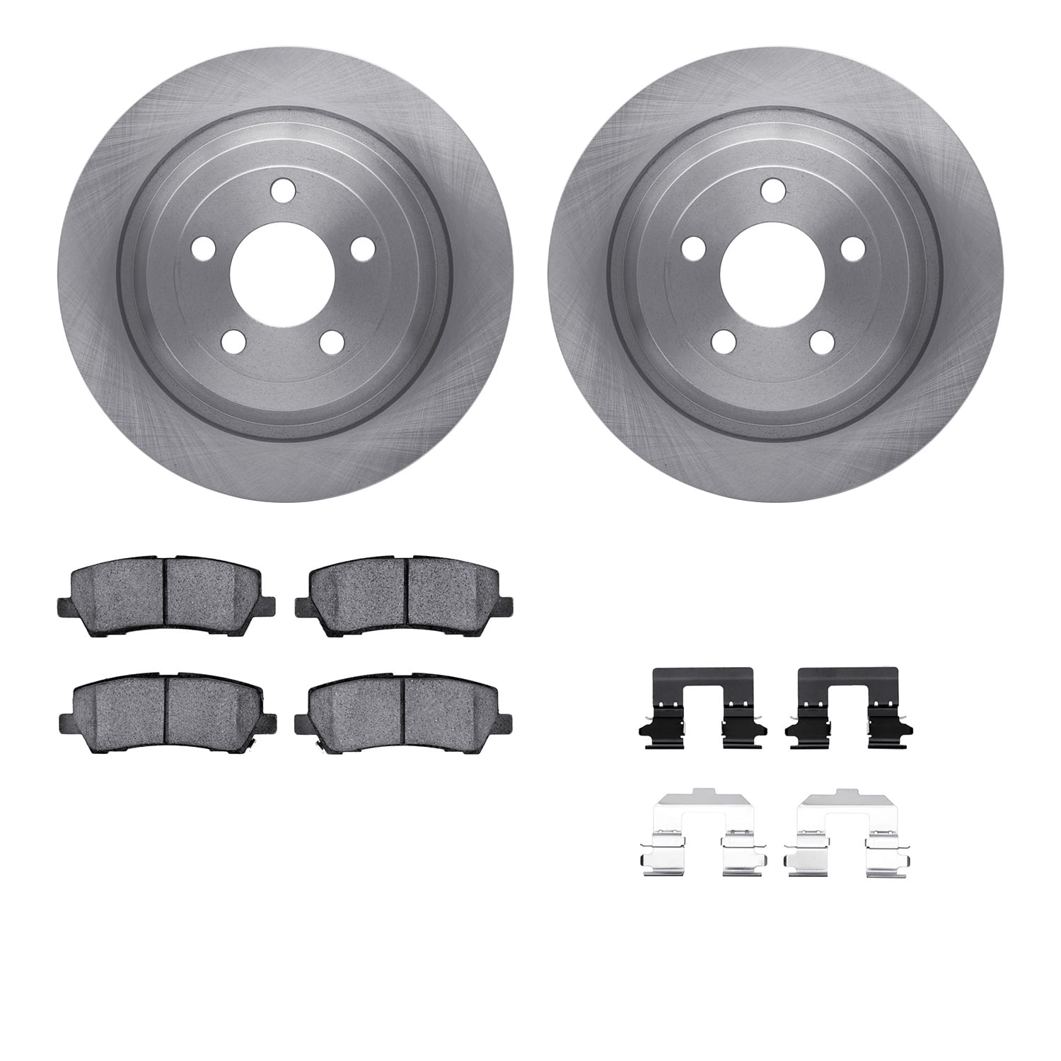 Dynamic Friction Company Rear Brake Rotors with Heavy Duty Brake Pads includes Hardware 6212-99158