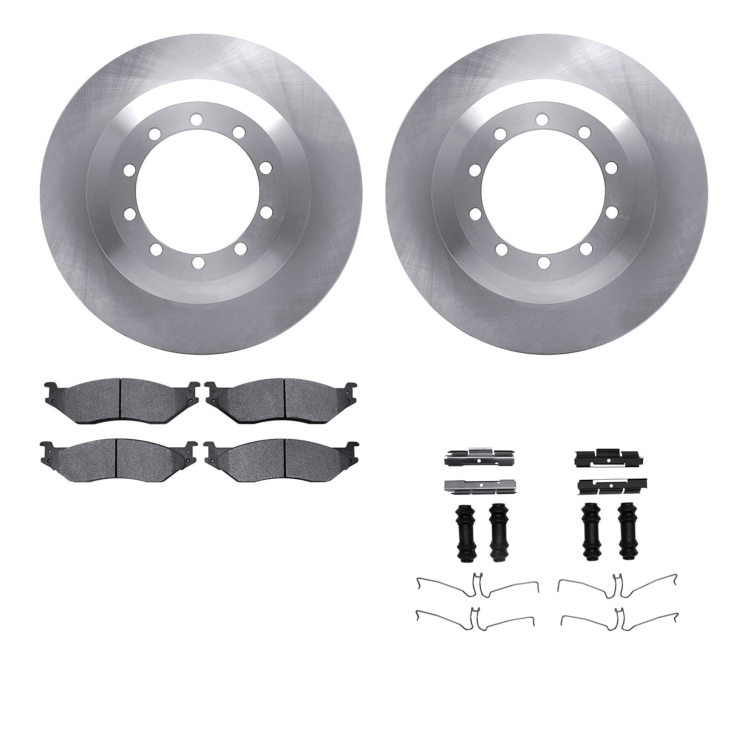 Dynamic Friction Company Rear Brake Rotors with Heavy Duty Brake Pads includes Hardware 6212-99433