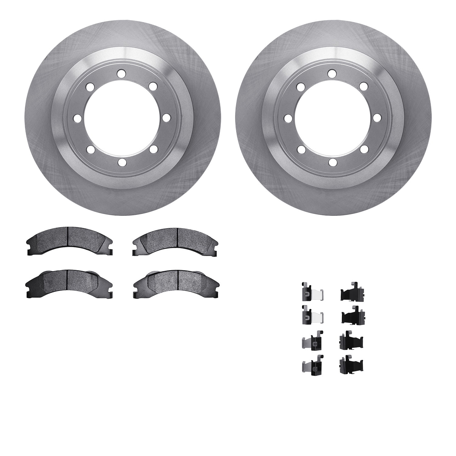 Dynamic Friction Company Rear Brake Rotors with Heavy Duty Brake Pads includes Hardware 6212-99660
