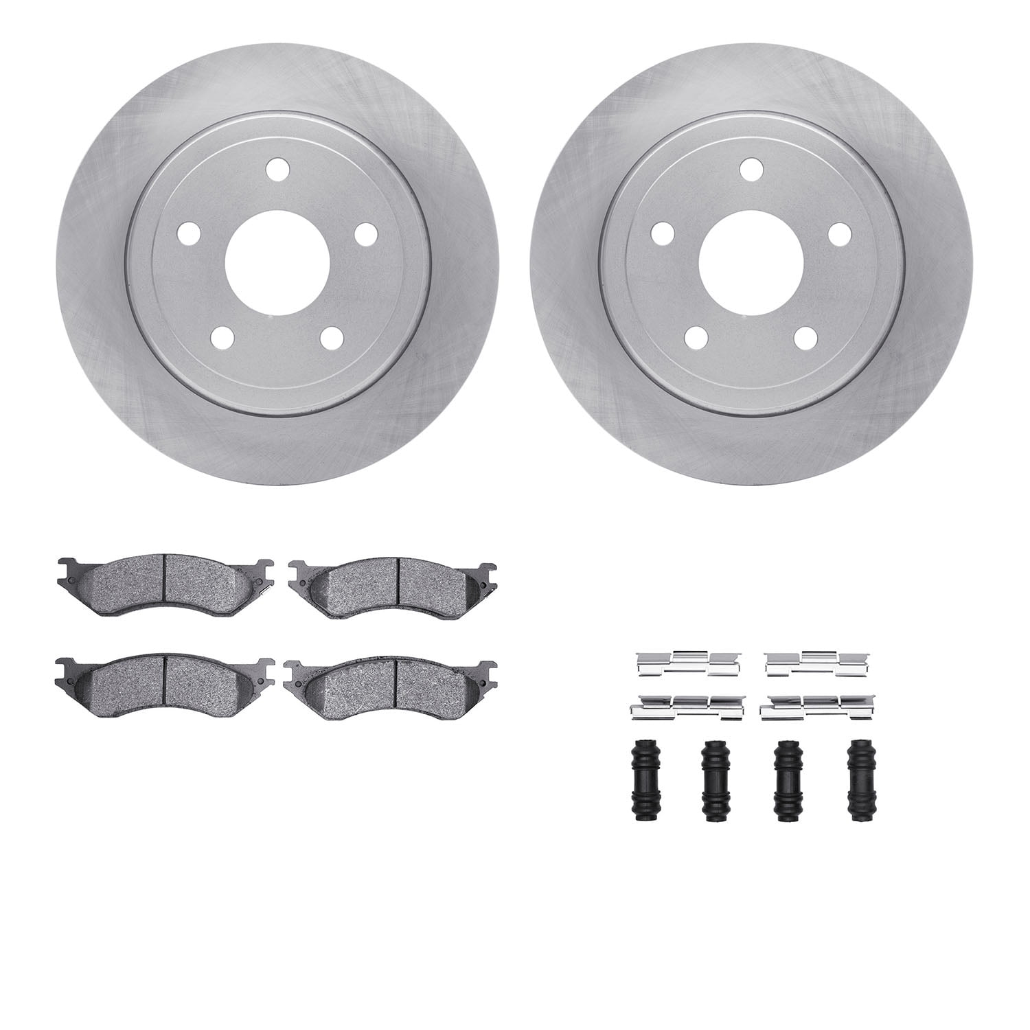 Dynamic Friction Company Rear Brake Rotors with Ultimate Duty Performance Brake Pads includes Hardware 6412-40055