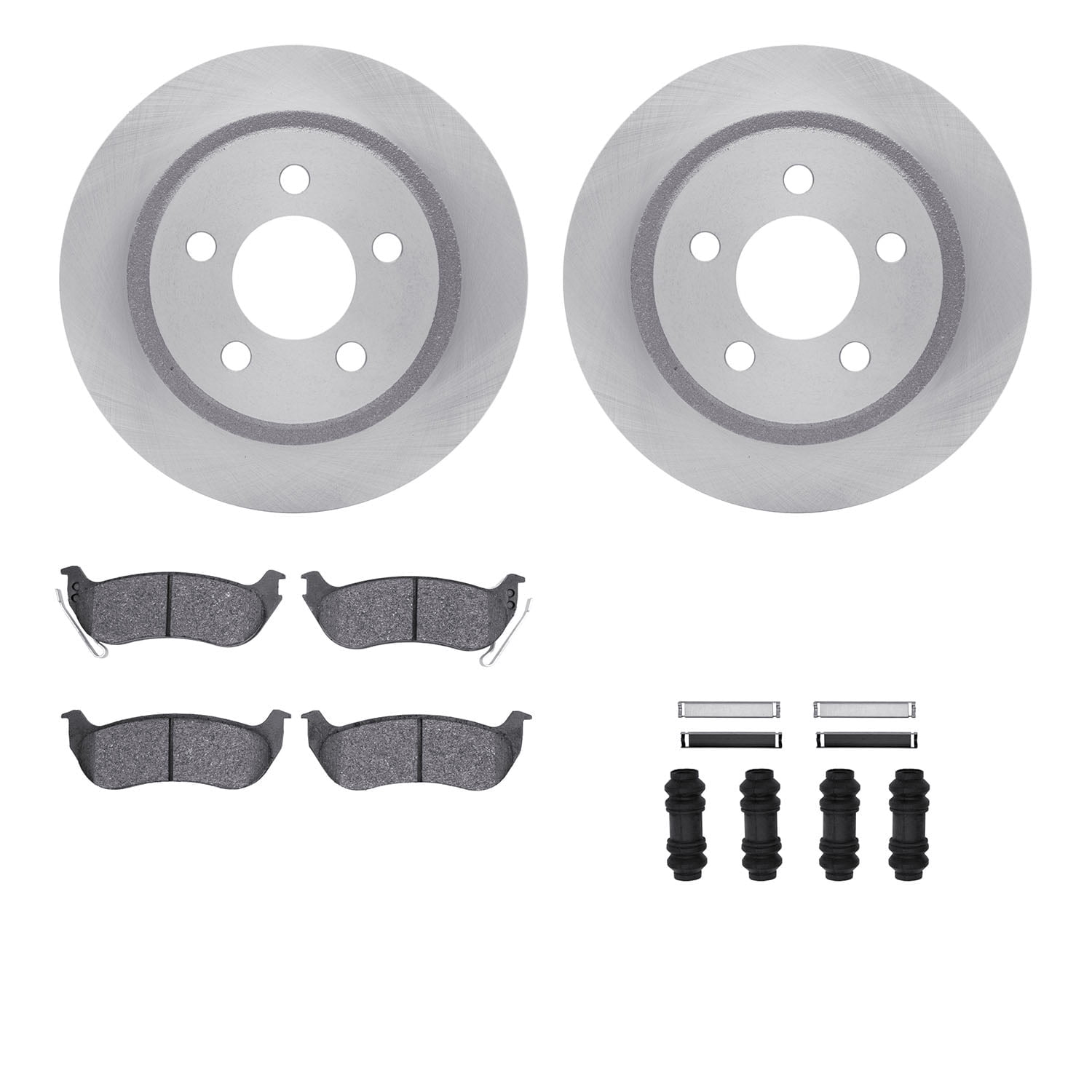 Dynamic Friction Company Rear Brake Rotors with Ultimate Duty Performance Brake Pads includes Hardware 6412-42106