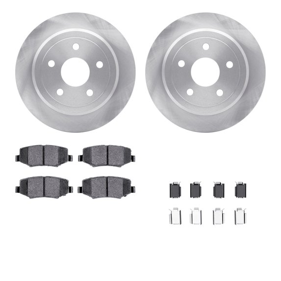 Dynamic Friction Company Rear Brake Rotors with Ultimate Duty Performance Brake Pads includes Hardware 6412-42109