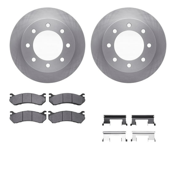 Dynamic Friction Company Rear Brake Rotors with Ultimate Duty Performance Brake Pads includes Hardware 6412-48079