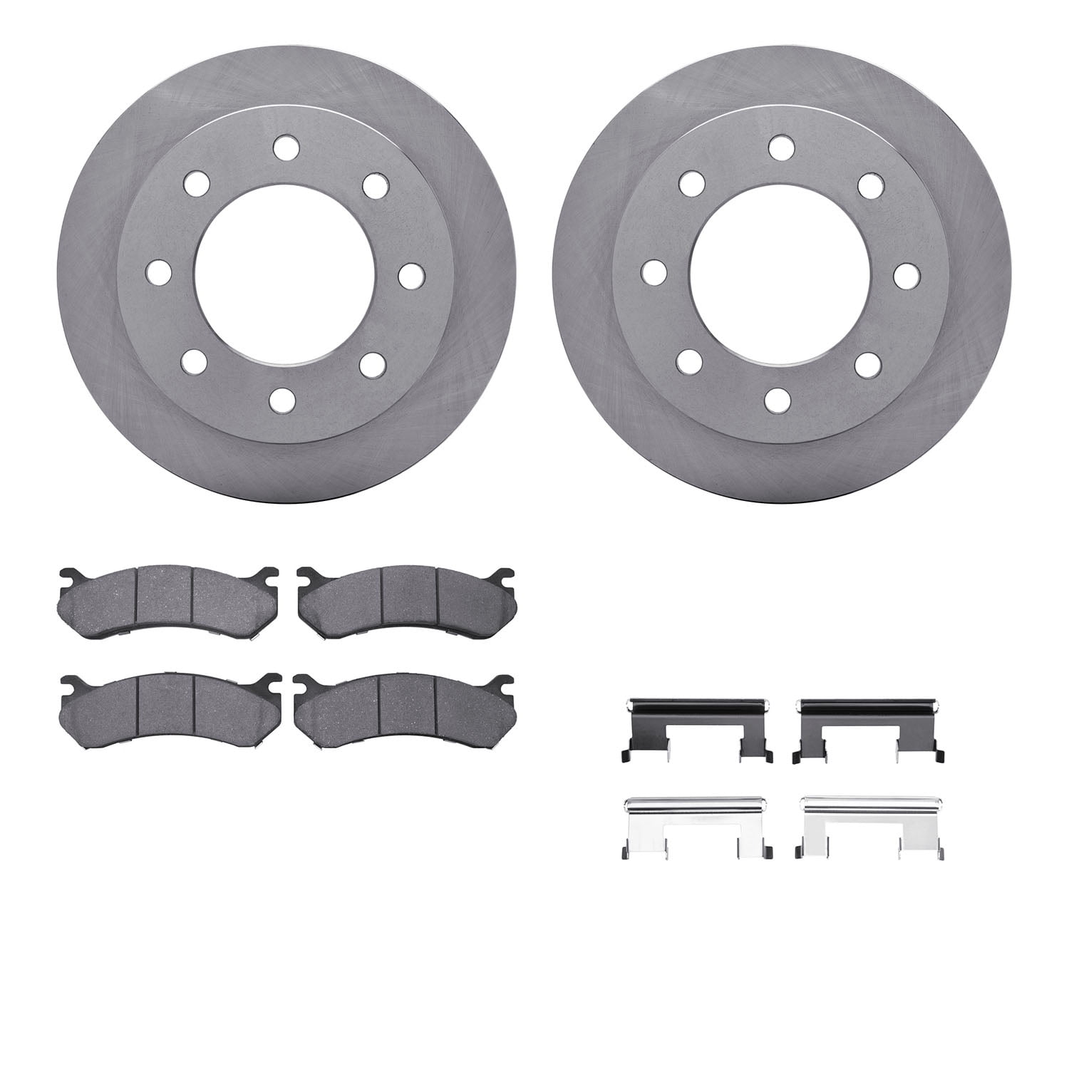 Dynamic Friction Company Rear Brake Rotors with Ultimate Duty Performance Brake Pads includes Hardware 6412-48094