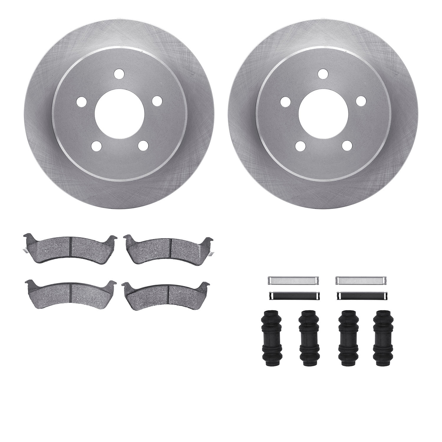 Dynamic Friction Company Rear Brake Rotors with Ultimate Duty Performance Brake Pads includes Hardware 6412-54089