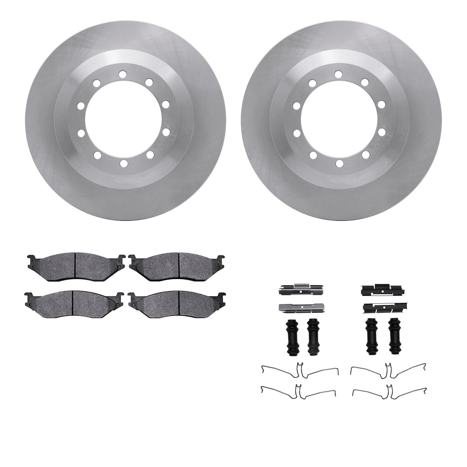 Dynamic Friction Company Rear Brake Rotors with Ultimate Duty Performance Brake Pads includes Hardware 6412-54132