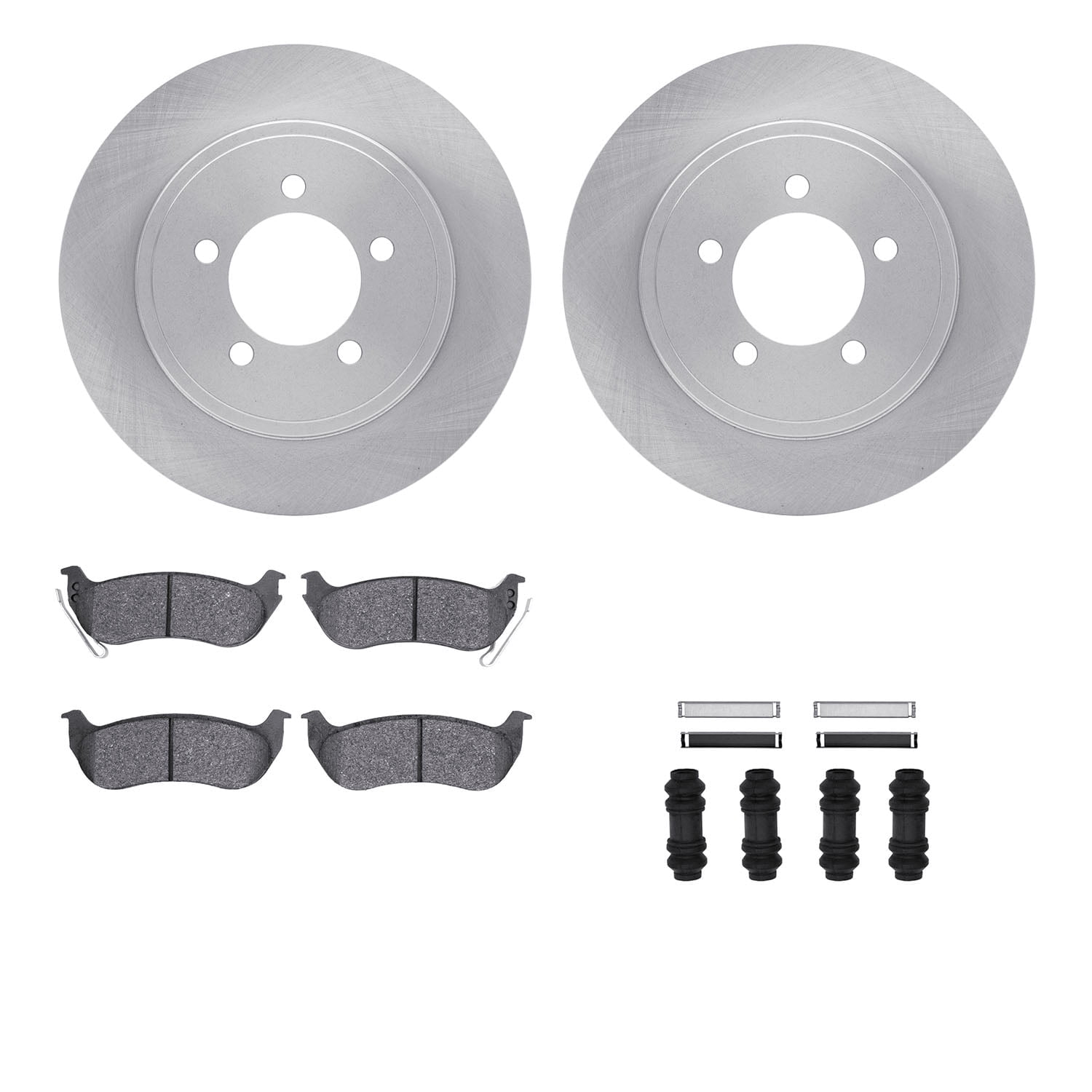 Dynamic Friction Company Rear Brake Rotors with Ultimate Duty Performance Brake Pads includes Hardware 6412-54192
