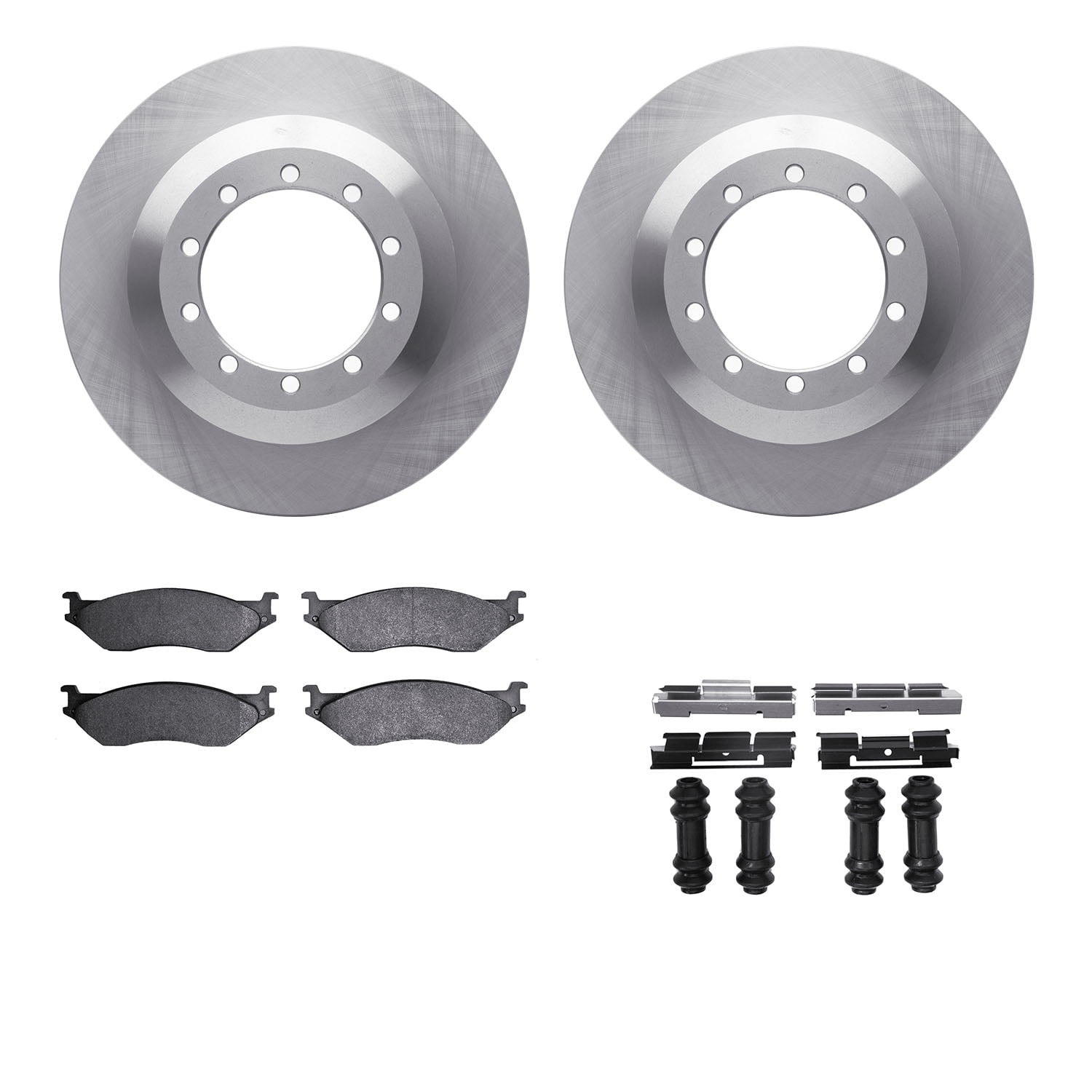 Dynamic Friction Company Rear Brake Rotors with Ultimate Duty Performance Brake Pads includes Hardware 6412-54200