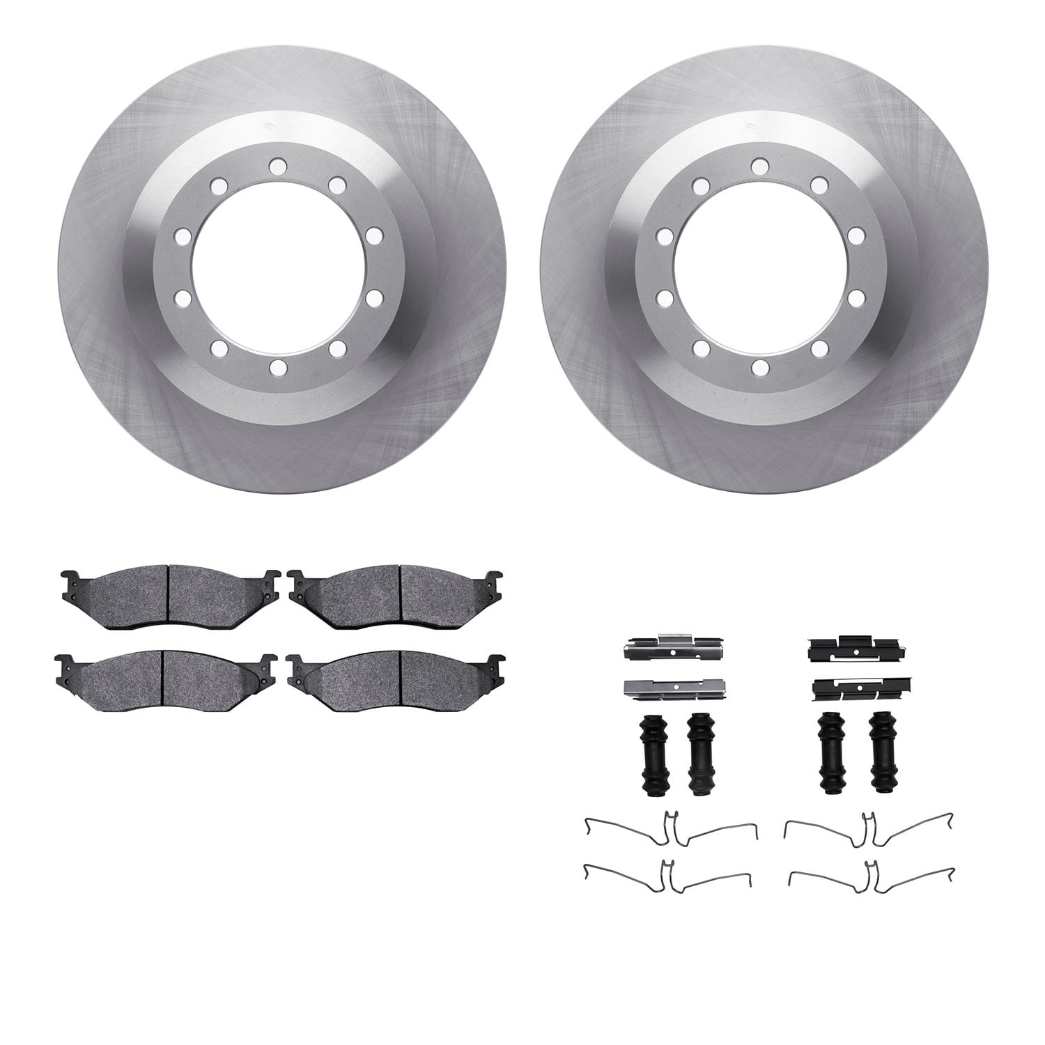 Dynamic Friction Company Rear Brake Rotors with Ultimate Duty Performance Brake Pads includes Hardware 6412-54201