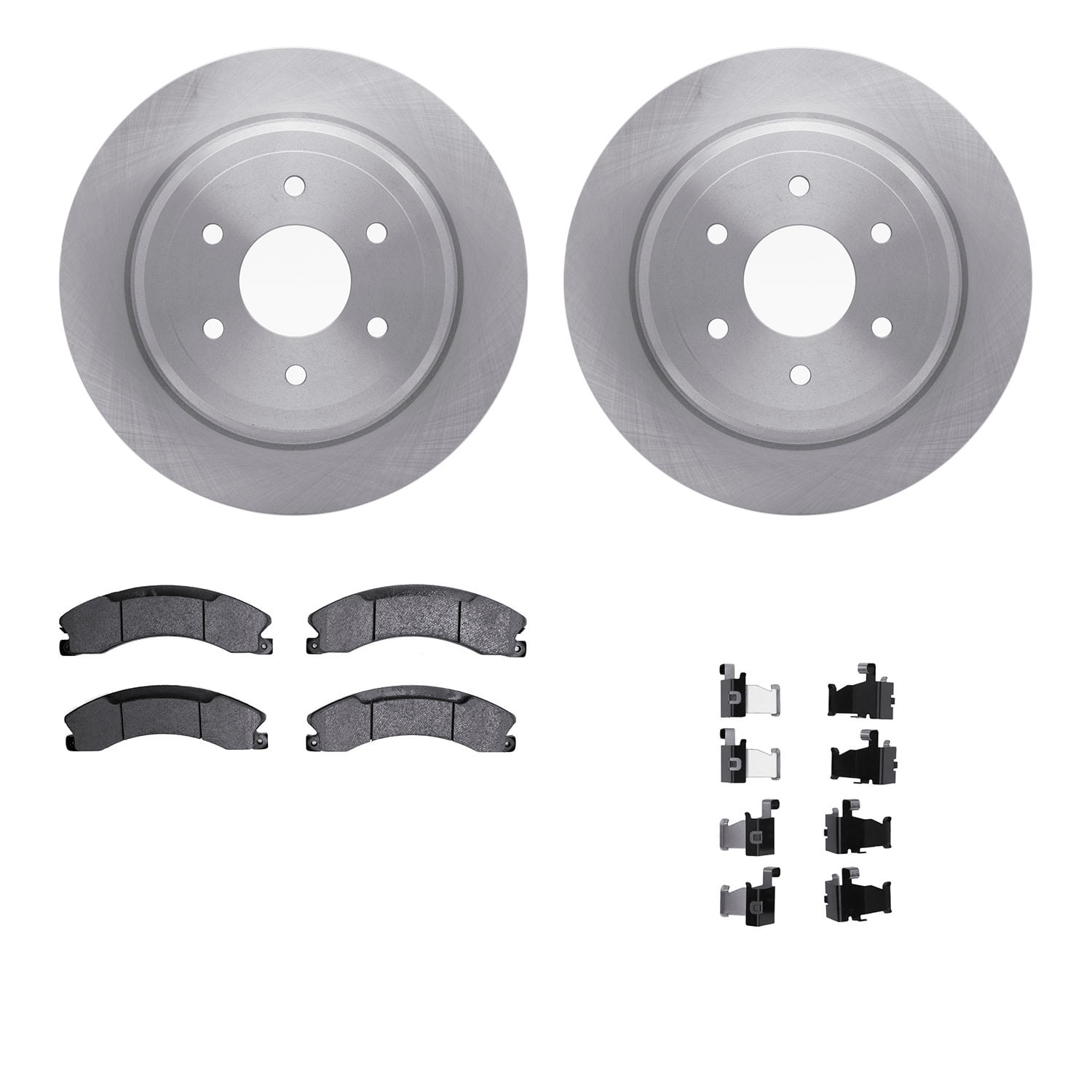 Dynamic Friction Company Rear Brake Rotors with Ultimate Duty Performance Brake Pads includes Hardware 6412-67025