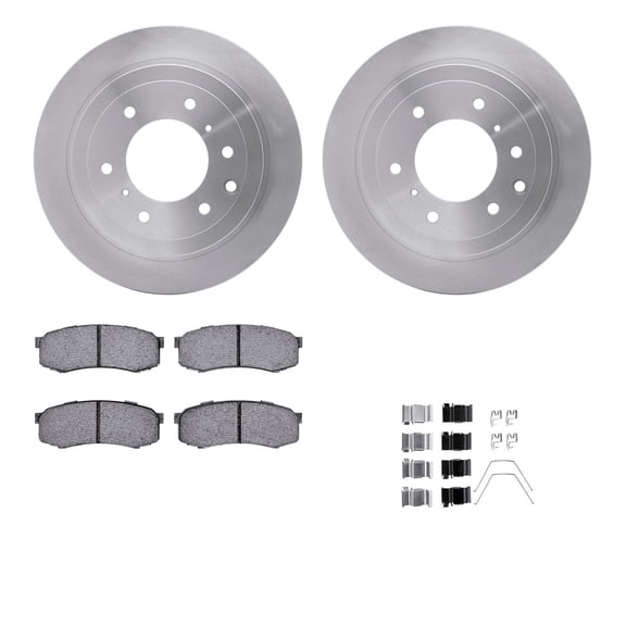 Dynamic Friction Company Rear Brake Rotors with Ultimate Duty Performance Brake Pads includes Hardware 6412-92007
