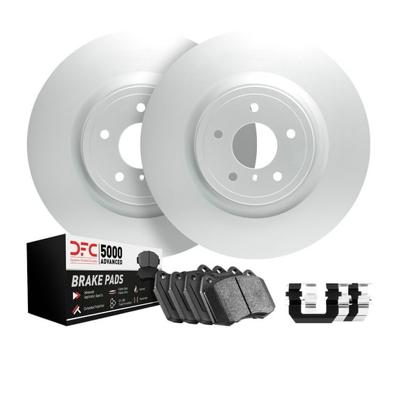 Dynamic Friction Company Rear GEOMET Brake Rotors with 5000 Advanced Brake Pads includes Hardware 9512-74028 Fits select: 2007-2015 AUDI Q7, 2004-2007 VOLKSWAGEN TOUAREG