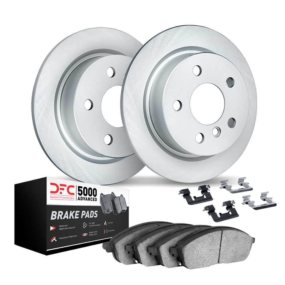 Dynamic Friction Company 9512-27044 DFC Hi-Carbon Alloy GEOMET Coated Rotors with 5000 Advanced