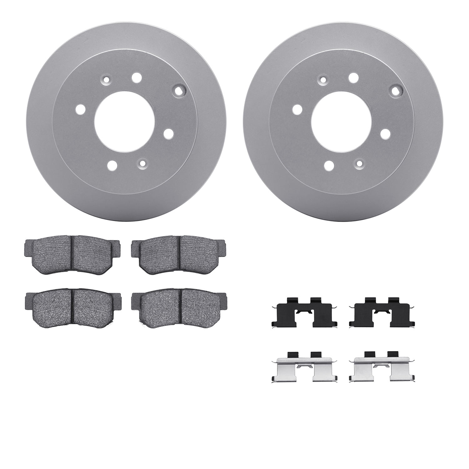 Dynamic Friction Company Rear Geospec Brake Rotors with 5000 Advanced Brake Pads includes Hardware 4512-03099