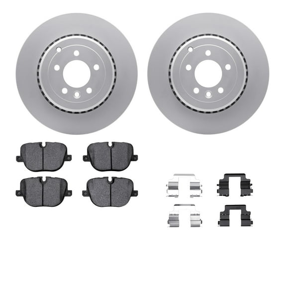 Dynamic Friction Company Rear Geospec Brake Rotors with 5000 Advanced Brake Pads includes Hardware 4512-11056